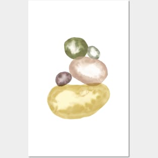 Watercolor balancing stones Posters and Art